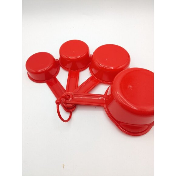 Vintage Betty Crocker Nesting Hanging Measuring Cups And Spoons Red - Picture 6 of 7